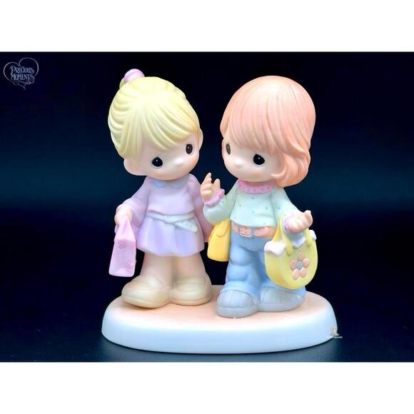 Precious Moments Figurine Girls with Shopping Bags Friends Gift Collectible - Picture 1 of 2